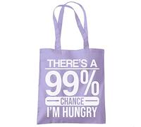 HotScamp There's A 99% Chance I'm Hungry - Tote Shopping Bag - Hangry Chef Cook One size lavender purple