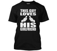 HotScamp This Guy Loves His Girlfriend Men's Unisex T-Shirt - Black Medium