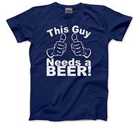 HotScamp This Guy Needs Beer Men's Unisex T-Shirt - Navy Medium