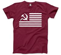HotScamp United States of Russia America Men's Unisex T-Shirt - Maroon X-Large