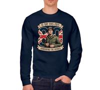 HotScamp VE Day 80th Anniversary - Soldier Honouring the Heroes Poppy Britain Union Jack - Kids Sweatshirt - Rememberance 12-13 Years navy
