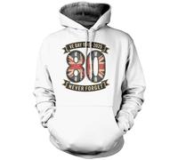 HotScamp VE Day 80th Anniversary - Union Jack Poppy Britain Street Party Celebration - Unisex Hoodie - Rememberance L white
