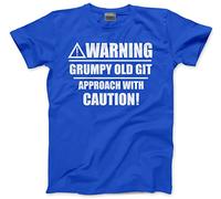 HotScamp Warning Grumpy Old Git Men's Unisex T-Shirt - Blue Small