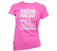 HotScamp Weekend Forecast Darts with a Chance Drinking Women's T-Shirt - Pink 8