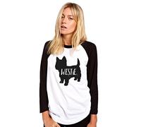 HotScamp Westie Dog Women's Baseball Top - White/Black Medium