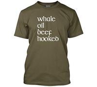 HotScamp Whale Oil Beef Hooked Men's Unisex T-Shirt - Khaki Large