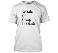 HotScamp Whale Oil Beef Hooked Men's Unisex T-Shirt - White Large