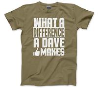 HotScamp What a Difference a Dave Makes Men's Unisex T-Shirt - Khaki Medium