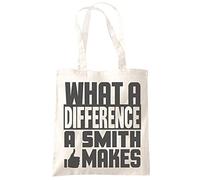 HotScamp What a Difference a Smith Makes - Tote Shopping Bag - Funny Name Mr and Mrs Family One size natural