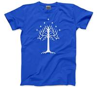 HotScamp White Tree of Gondor - Mens and Youth Unisex T-Shirt - Fantasy Story Movie TV Show XL Blue
