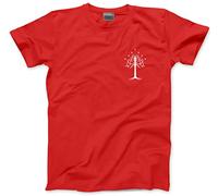 HotScamp White Tree of Gondor Pocket Design - Mens and Youth Unisex T-Shirt - Fantasy Story Movie TV Show L red