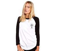 HotScamp White Tree of Gondor Pocket Design - Womens Baseball Top - Fantasy Story Movie TV Show S White/Black