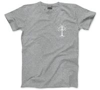 HotScamp White Tree of Gondor Tshirt Pocket Design- Mens and Youth Unisex T-Shirt - Fantasy Story Movie TV Show - L Grey