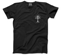 HotScamp White Tree of Gondor Tshirt Pocket Design- Mens and Youth Unisex T-Shirt - Fantasy Story Movie TV Show - 3XL Black