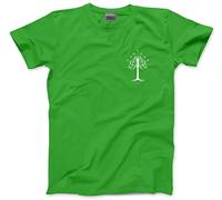 HotScamp White Tree of Gondor Tshirt Pocket Design- Mens and Youth Unisex T-Shirt - Fantasy Story Movie TV Show - L Green