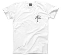 HotScamp White Tree of Gondor Tshirt Pocket Design- Mens and Youth Unisex T-Shirt - Fantasy Story Movie TV Show - 3XL White