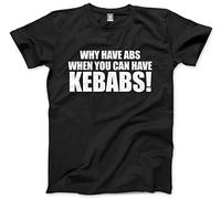 HotScamp Why Have Abs When You Can Have Kebabs Men's Unisex T-Shirt - Black X-Large