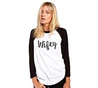 HotScamp Wifey Women's Baseball Top - White/Black Medium