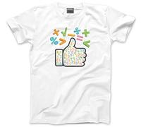 HotScamp World Maths Day Thumbs Up - Kids T-Shirt - Number Day 2025 School Maths Day Top Numeracy Day Top Mathematics Lover 12-13 Years White