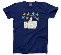 HotScamp World Maths Day Thumbs Up - Kids T-Shirt - Number Maths Day Teacher Mathematics 9-11 Years Navy