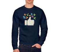 HotScamp World Maths Day Thumbs Up - Youth & Mens Sweatshirt - Number Day 2025 School Maths Day Top Numeracy Day Top Mathematics Lover 7-8 Years Navy