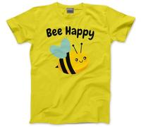 HotScamp World Mental Health Day T-Shirt - Bee Happy Kids Yellow Top Bumblebee Be Kind Mental Health Day Positivity Awareness