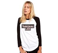 Yorkshire Lass Women's Baseball Top - White/Black Medium