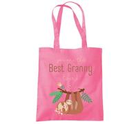 HotScamp You Are The Best Granny Ever Sloth - Tote Shopping Bag - Mother's Day Grandmother Grandma Nan One size pink