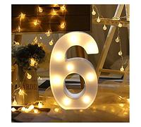 Hotsellhome LED Alphabet Letter Lights Light Up Warm White Night Light Plastic Letters Numbers Standing for Home Party Bar Wedding Festival Birthday Decorations Xmas Gifts (6)