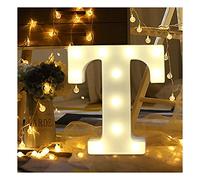 Hotsellhome LED Alphabet Letter Lights Light Up Warm White Night Light Plastic Letters Numbers Standing for Home Party Bar Wedding Festival Birthday Decorations Xmas Gifts (T)
