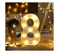 Hotsellhome LED Alphabet Letter Lights Light Up Warm White Night Light Plastic Letters Numbers Standing for Home Party Bar Wedding Festival Birthday Decorations Xmas Gifts (8)