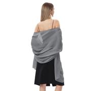 Hotshawl Shawl Scarve Wraps Soft Chiffon Lace Pashmina for Evening dresses on formal occasions, Dark Gray(chiffon), One Size