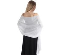 Hotshawl Shawl Scarve Wraps Soft Chiffon Lace Pashmina for Evening dresses on formal occasions, Ivory(chiffon), One Size