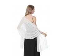 Hotshawl Shawl Scarve Wraps Soft Chiffon Lace Pashmina for Evening dresses on formal occasions, Ivory(chiffon), One Size