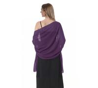 Hotshawl Shawl Scarve Wraps Soft Chiffon Lace Pashmina for Evening dresses on formal occasions, Plum(chiffon), One Size