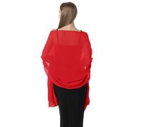 Hotshawl Shawl Scarve Wraps Soft Chiffon Lace Pashmina for Evening dresses on formal occasions, Red(chiffon), One Size