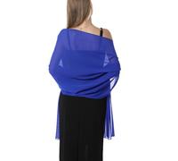 Hotshawl Shawl Scarve Wraps Soft Chiffon Lace Pashmina for Evening dresses on formal occasions, Royal Blue(chiffon), One Size