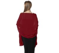 Hotshawl Shawl Scarve Wraps Soft Chiffon Lace Pashmina for Evening dresses on formal occasions, Wine Red(chiffon), One Size