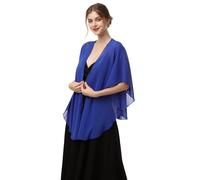 Hotshawl Shawls and Wraps for Evening Dresses Sheer Chiffon Women Elegant Soft Silky Scarf Scarve Wedding Bridal Stole, Royal Blue, One Size