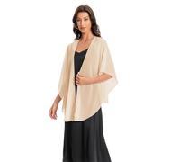 Hotshawl Shawls and Wraps for Evening Dresses Sheer Chiffon Women Elegant Soft Silky Scarf Scarve Wedding Bridal Stole, Champagne, One Size