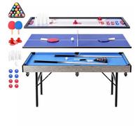 hotsizz 5FT 5-in-1 Folding Multi Game Table Pool Hockey Ping Pong Shuffleboard