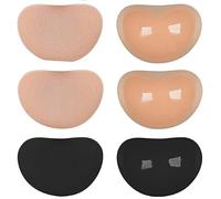 HOTSO Bra Inserts Pads Push Up Triangle Bra Padding Fillers Removable Breast Enhancer Breathable Replacement Bra Pads for Bikini Top Sports Swimsuit Any Cup Cover 3 Pairs (Round)