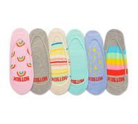 Hotsox Women's Rainbow Theme Liner Sock 6 Pack, Multi-Colored, Women's Shoe Size: 9-11