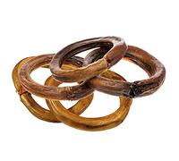 hotspot pets Bully Stick Dog Rings - Premium Completely Natural, Twisted, Beef, Pizza, Chew Treats for Dogs, Alternative Made of Fully Digestible Raw Leather, Circles