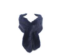 HotStyleZone New Ladies Winter Faux Fur Scarf Neck Warmer Wrap Extra Large Collar Shawl Stole (Navy Blue)