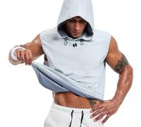 HOTSUIT Sauna Shirt Weight Loss Sauna Vest for Men Anti-rip for Men Sweat Shirt Waist Trainer Pullover Slimming Sauna Tank Top for Boxing Fitness on Gym Grey L