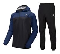 HOTSUIT Sauna Suit for Men for Weight loss Sweat Suits for Sport Boxing MMA With Sauna Jacket and Pants for workout on Gym Dark Blue XL