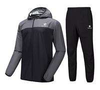 HOTSUIT Sauna Suit for Men Sweat Suits Gym Workout Exercise Sauna Jacket Pant Full Body, Gray, S