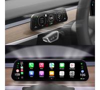 HotSunTesTec 9.6" Heads Up Display for Tesla Model Y & Model 3 - Wireless CarPlay & Android Auto, Ultra-Thin Screen with Front Camera, No AC Blockage, OTA Updates, Sync Info, Low Power Use