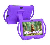 HOTTABLET Kids Tablet 7 inch Android, 4GB RAM 32GB ROM, 1TB Expandsion, with Parental Control, WiFi, Bluetooth, Dual Camera with Silicone Case, 1PCS (Purple)